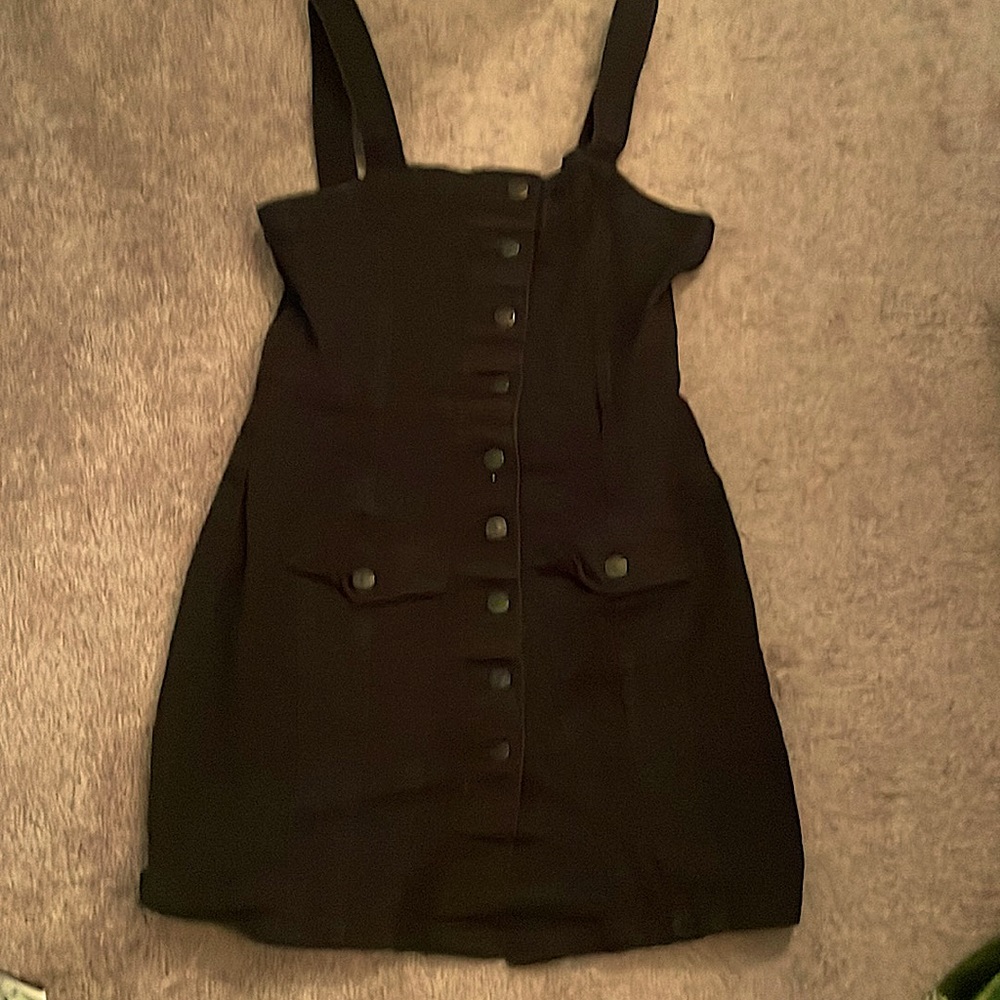 Black overall dress